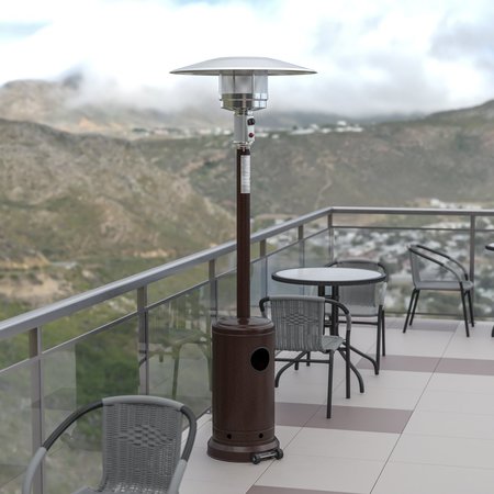 FLASH FURNITURE Round Outdoor Patio Heater - Bronze -7.5 Feet Tall NAN-HSS-AGH-BR-GG